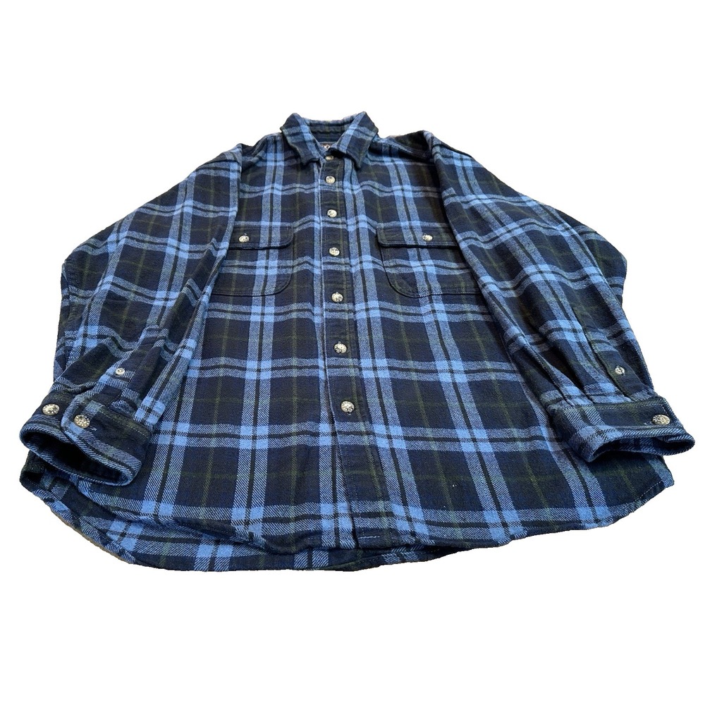 Moose Creek Plaid Flannel Shirt‎ Mens 100% Cotton Workwear Outdoor Size L